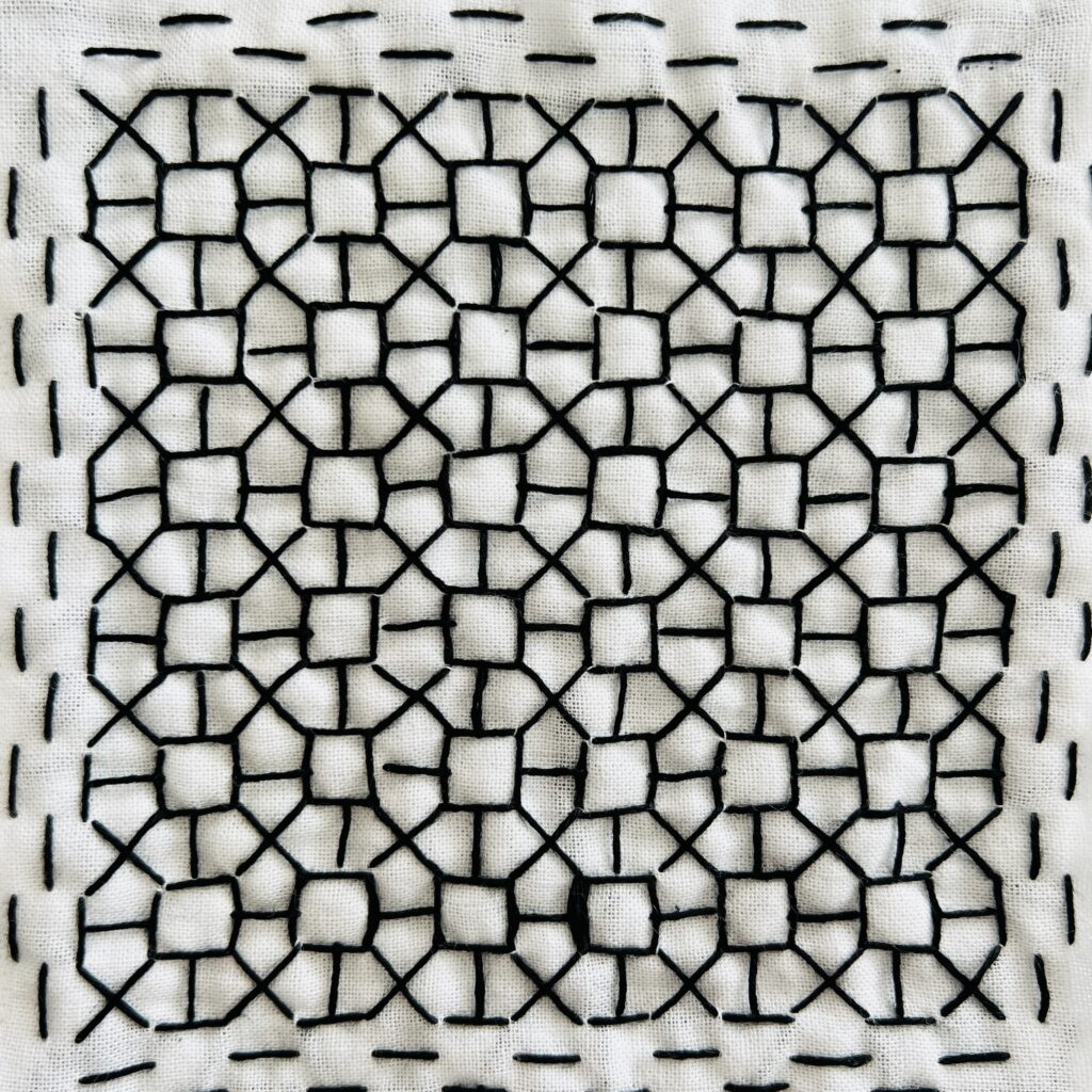 刺し子銭刺しアレンジのうら側画像