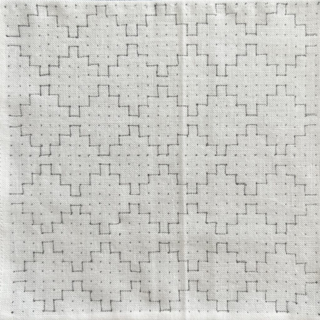 刺し子花角十つなぎの描き方画像