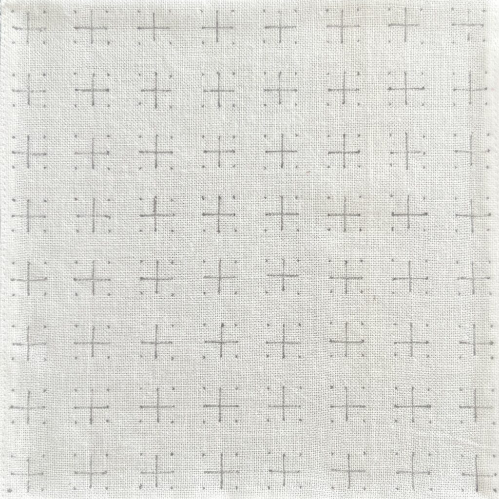 刺し子銭刺しアレンジの刺し方画像