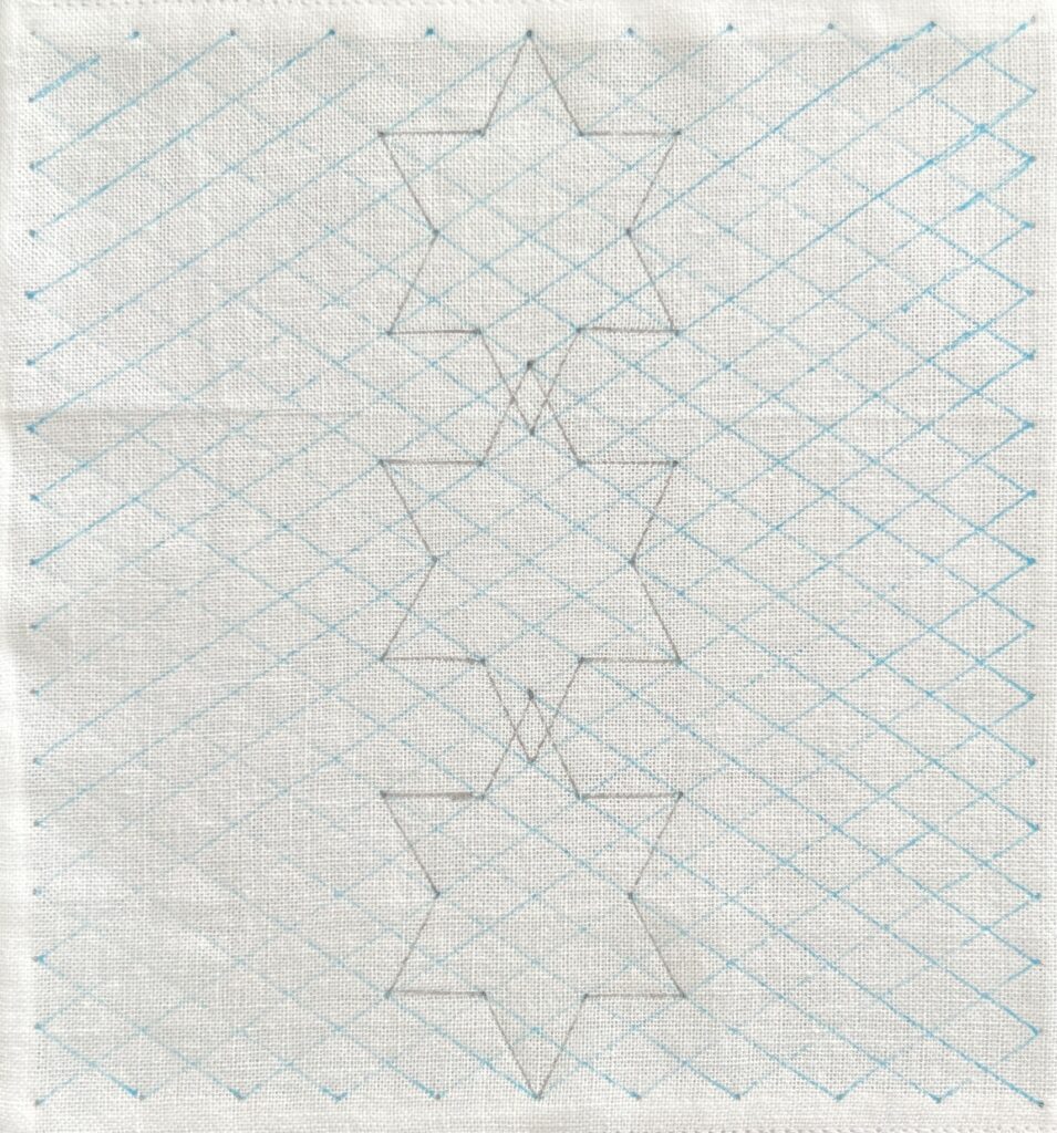 刺し子の変わり麻の葉の描き方画像