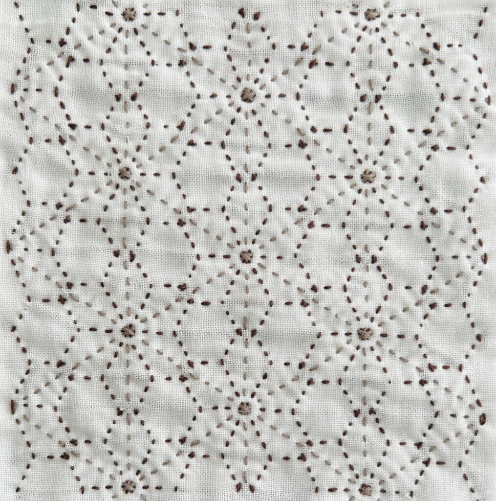 刺し子の変わり麻の葉のうら側画像