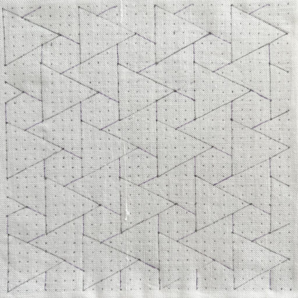 刺し子の結び亀甲の下書き画像