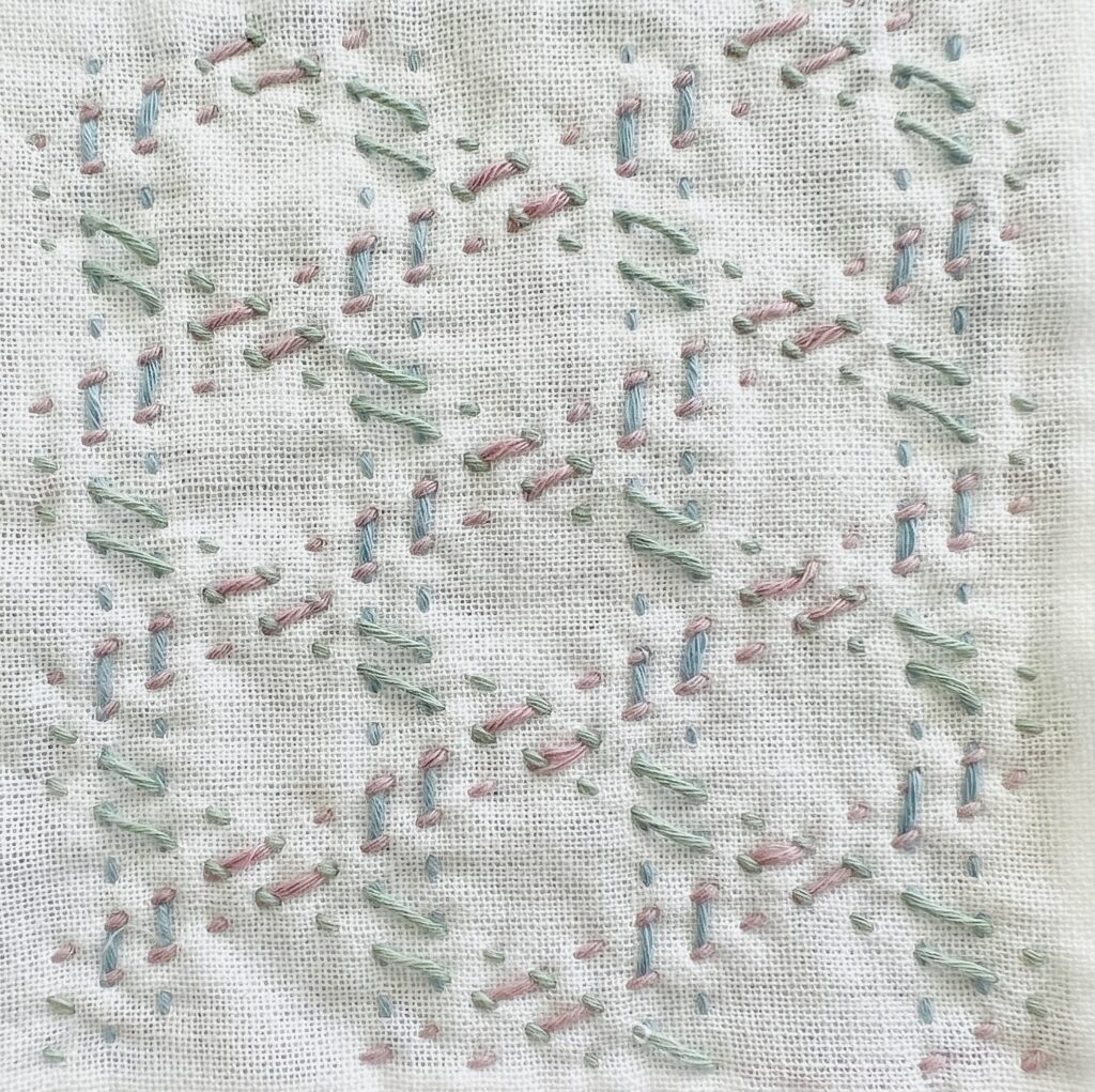 刺し子二重かごめのうら側画像