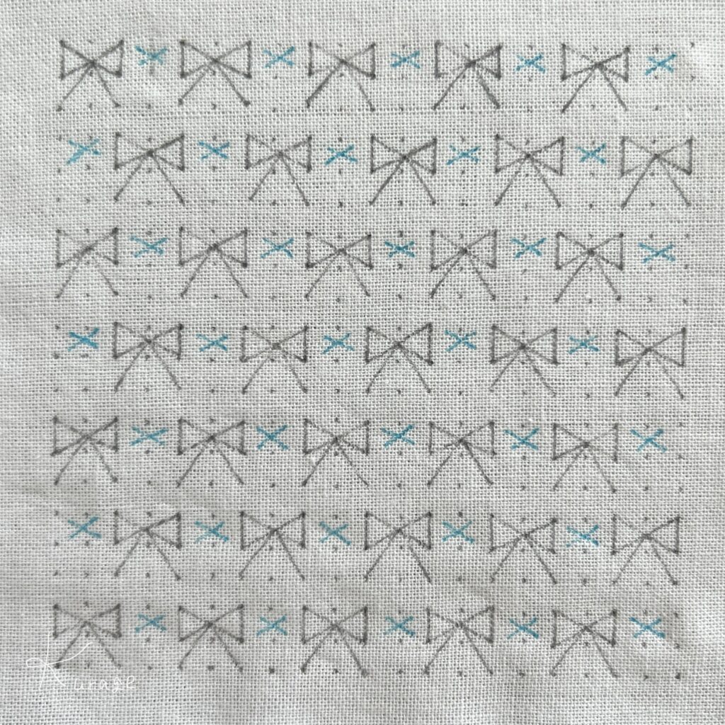 刺し子蝶結びの下書き画像
