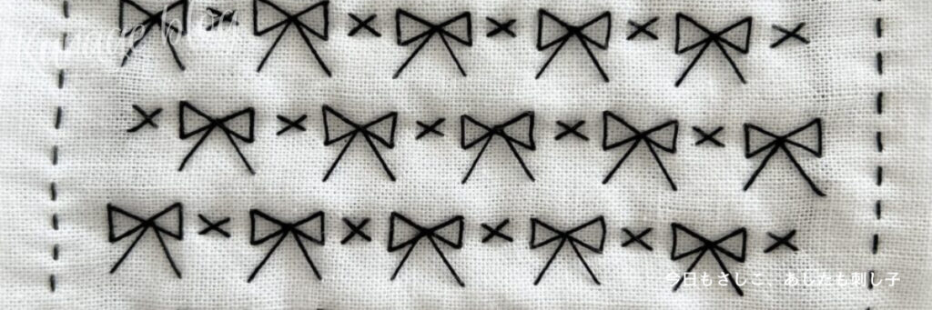 刺し子蝶結びの画像