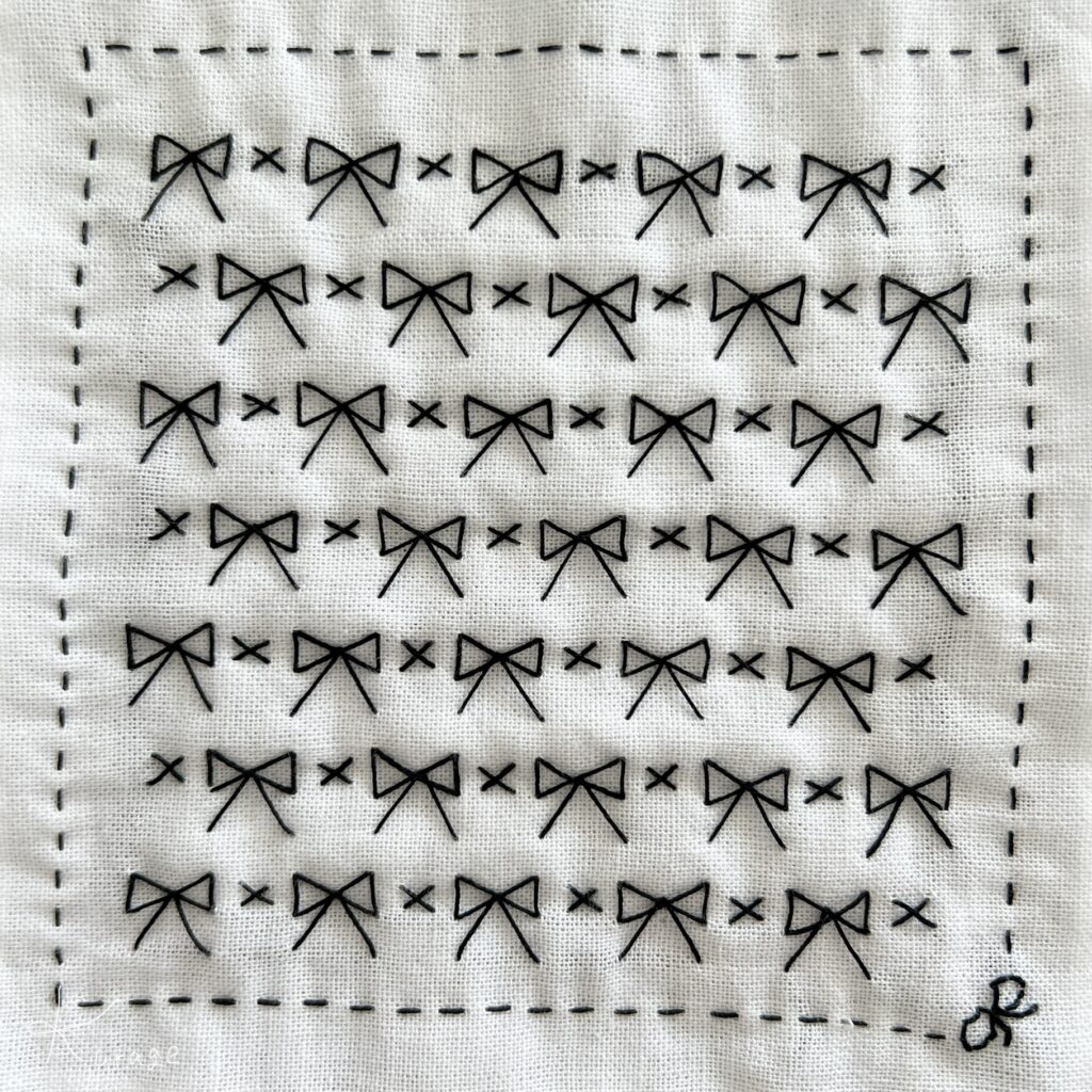 刺し子蝶結びの画像