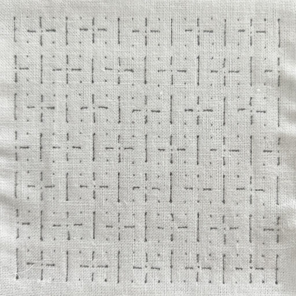 刺し子亀甲花刺しの描き方画像