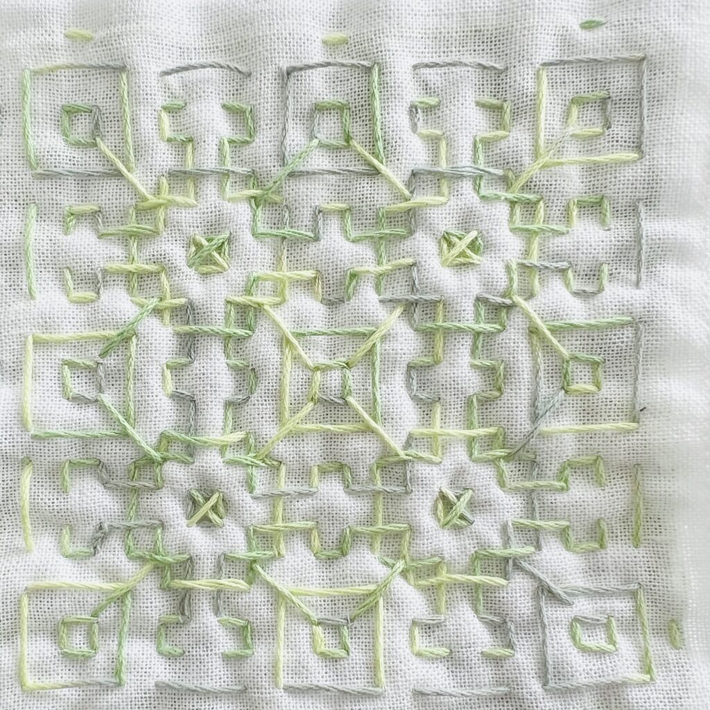 刺し子四葉のクローバーのうら側画像