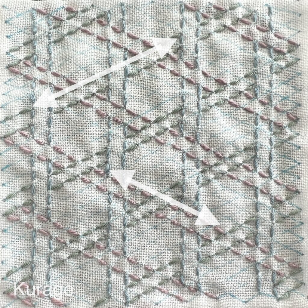 刺し子二重かごめの刺し方画像