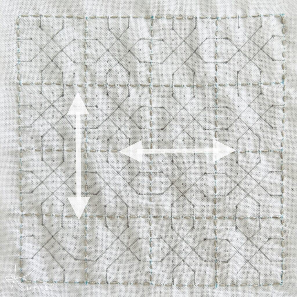 刺し子の八角つなぎの刺し方画像