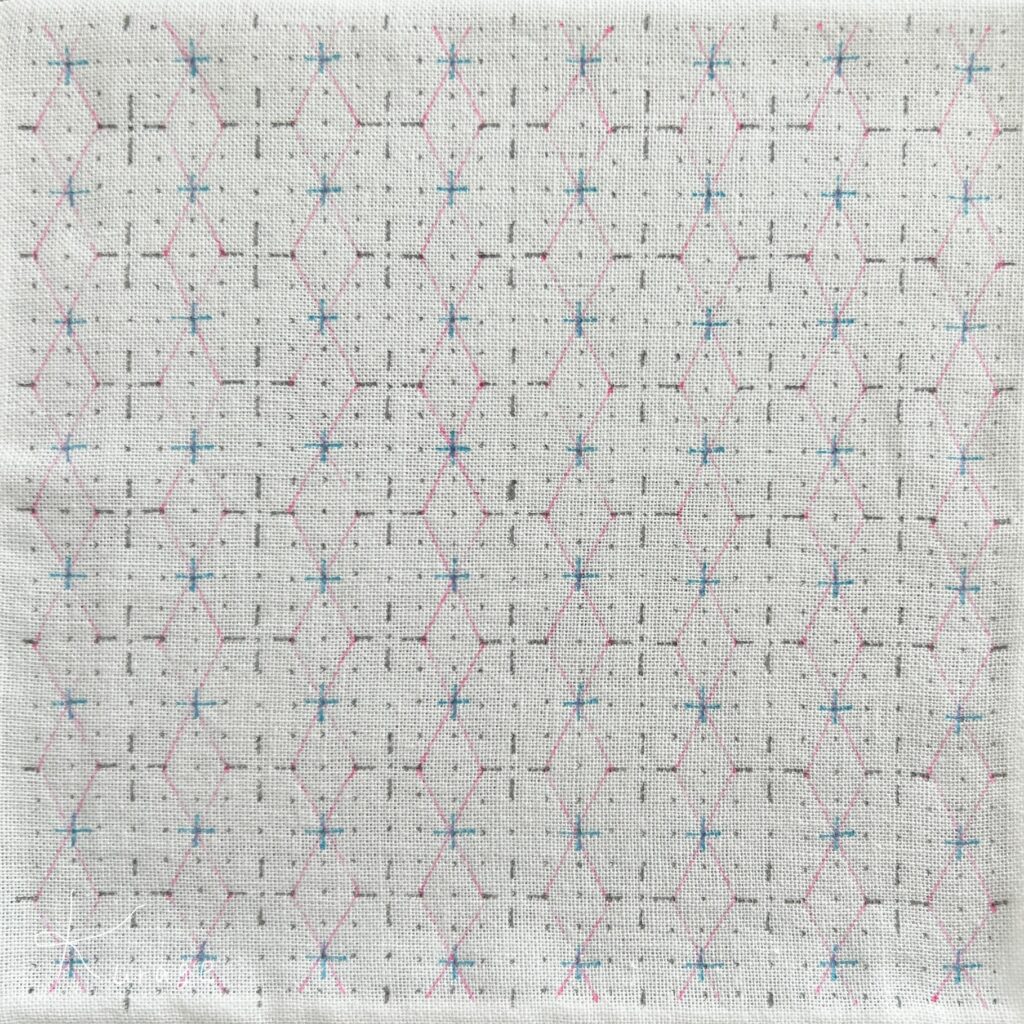 刺し子紫陽花刺しの描き方画像