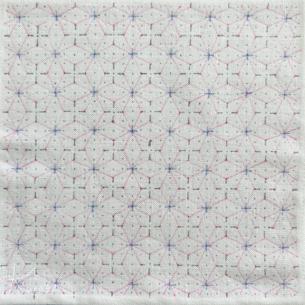 刺し子紫陽花刺しの下書き画像