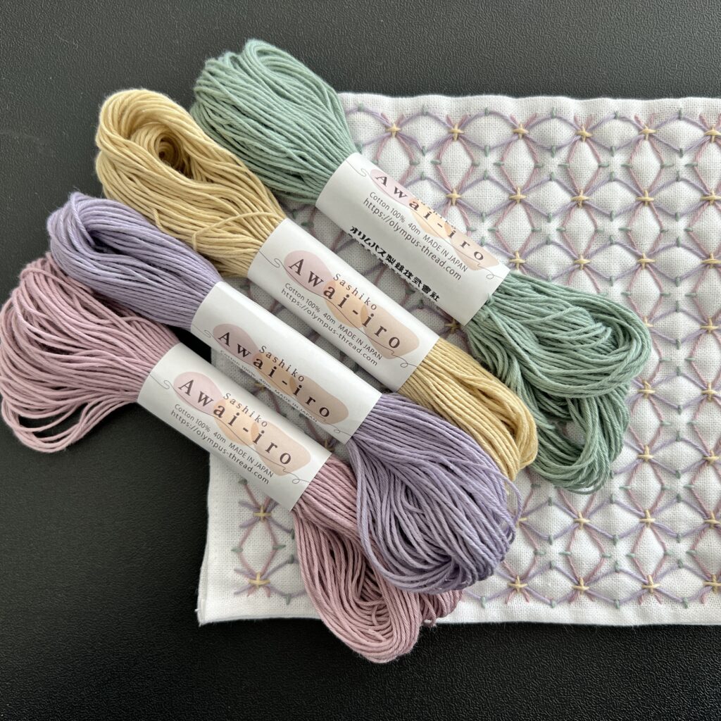 オリムパス刺し子糸とあじさい刺しの画像