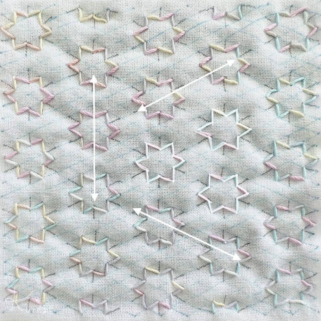 刺し子こんぺいとうの刺し方画像