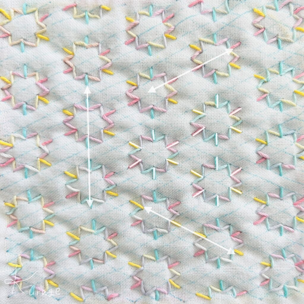 刺し子こんぺいとうの刺し方画像