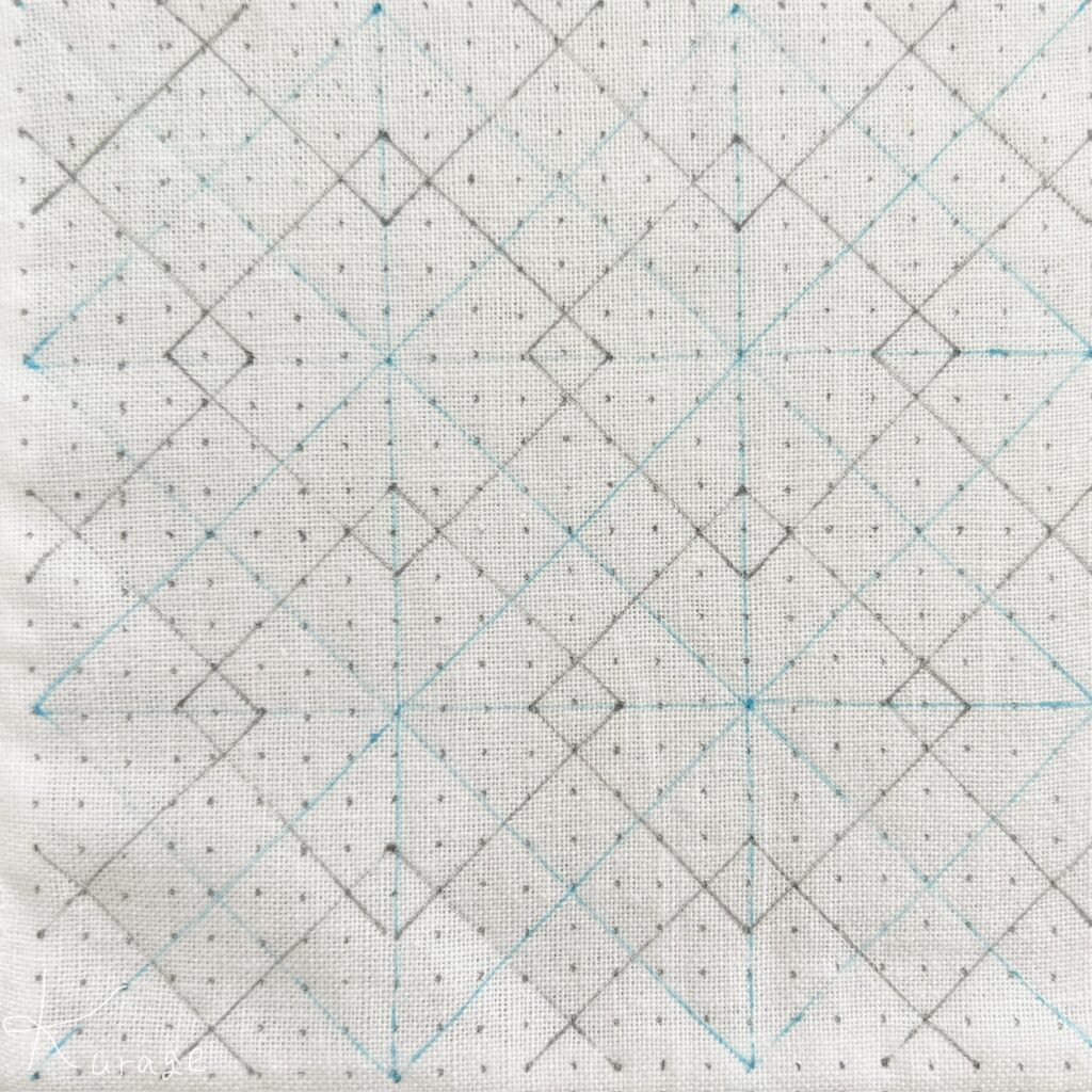 刺し子重ね桝つなぎの下書き画像