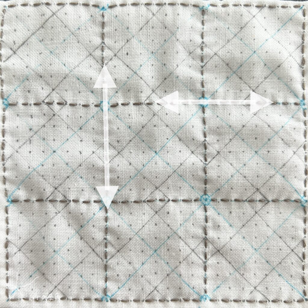 刺し子重ね桝つなぎの刺し方画像