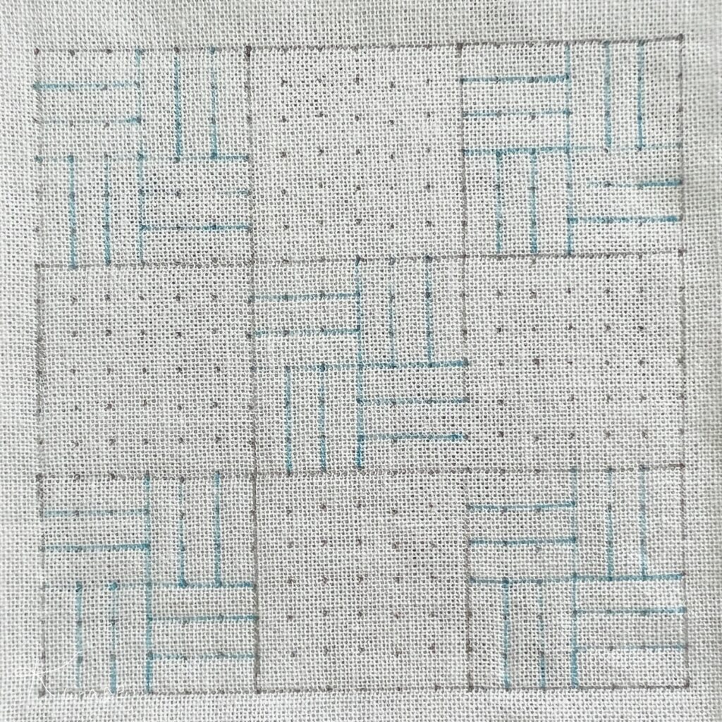 刺し子平三崩しの下書き画像