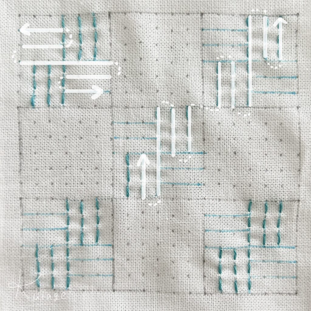 刺し子平三崩しの刺し方画像