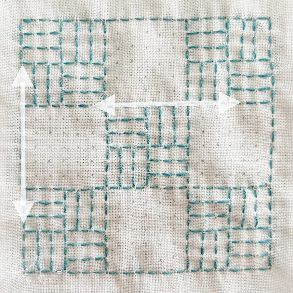 刺し子平三崩しの刺し方画像