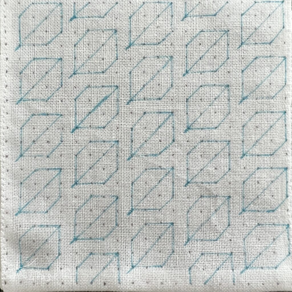 刺し子葉っぱ模様の描き方画像