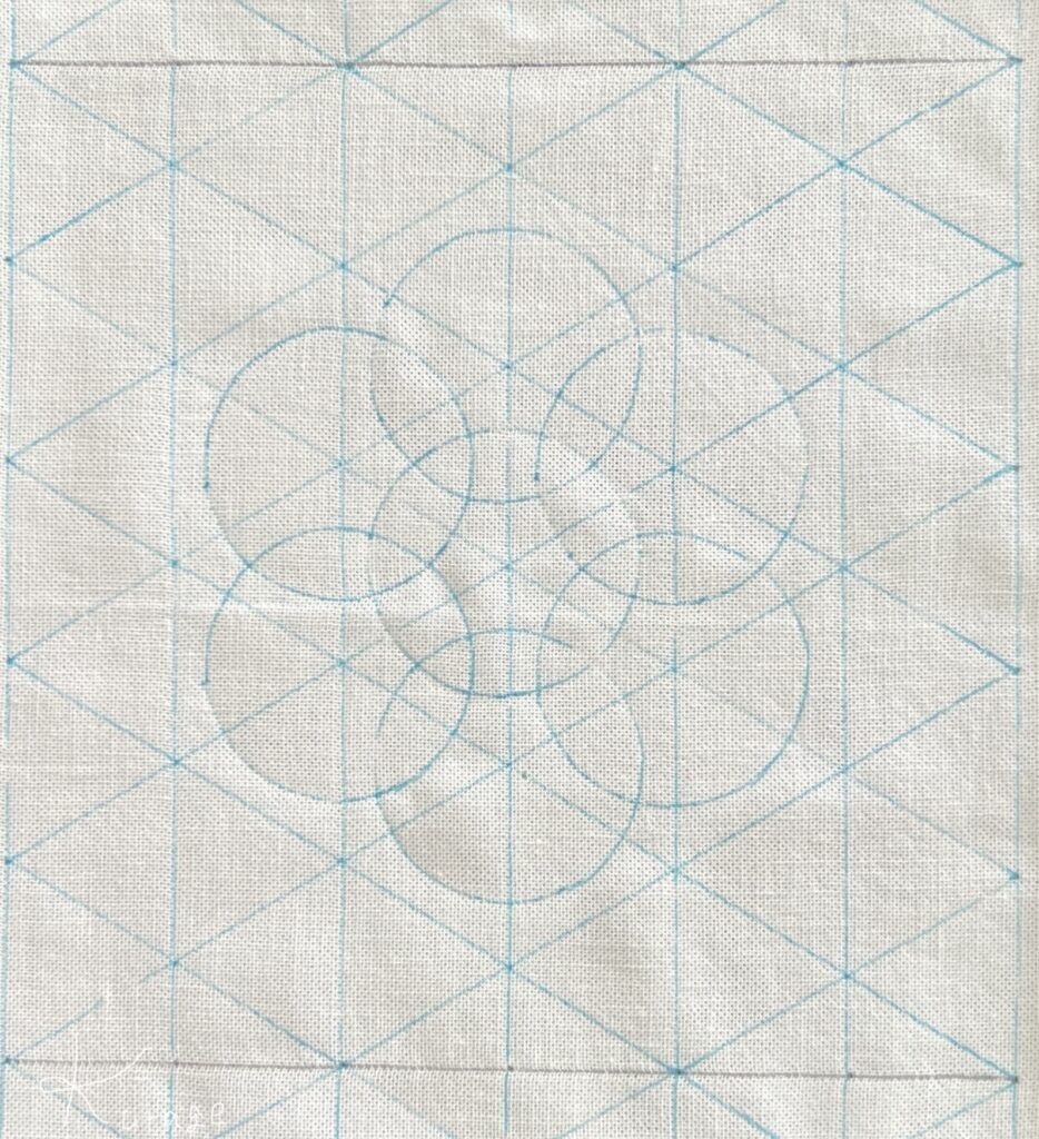 刺し子丸毘沙門の描き方画像