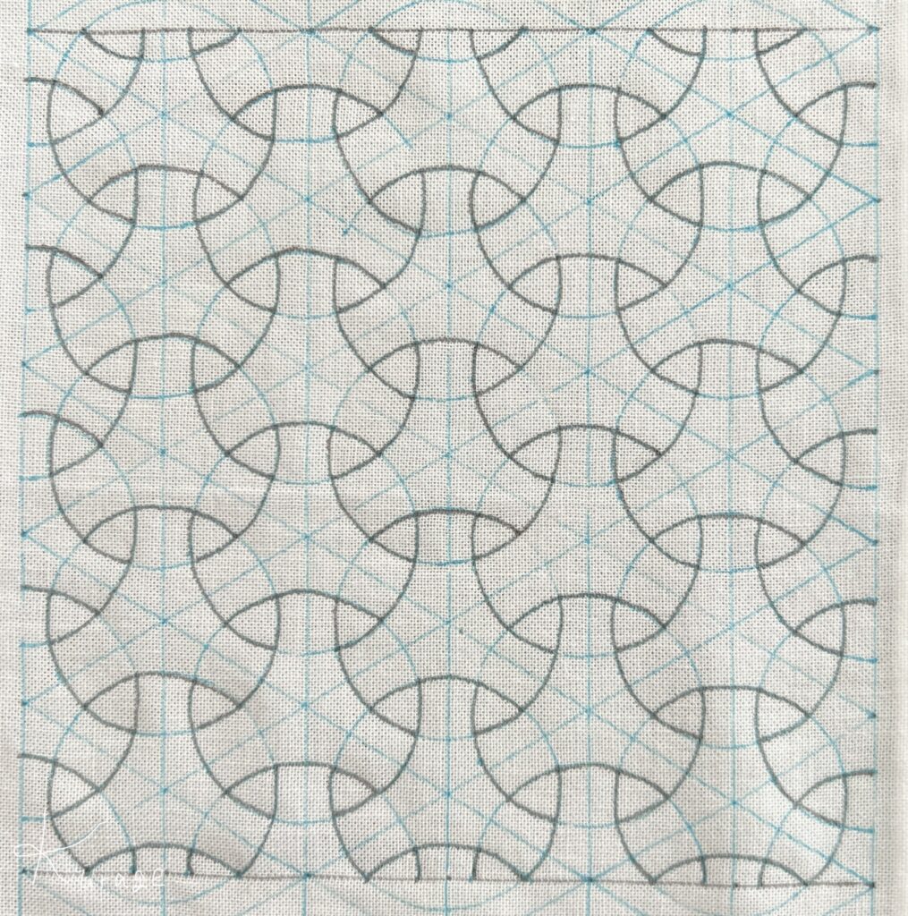 刺し子丸毘沙門の下書き画像