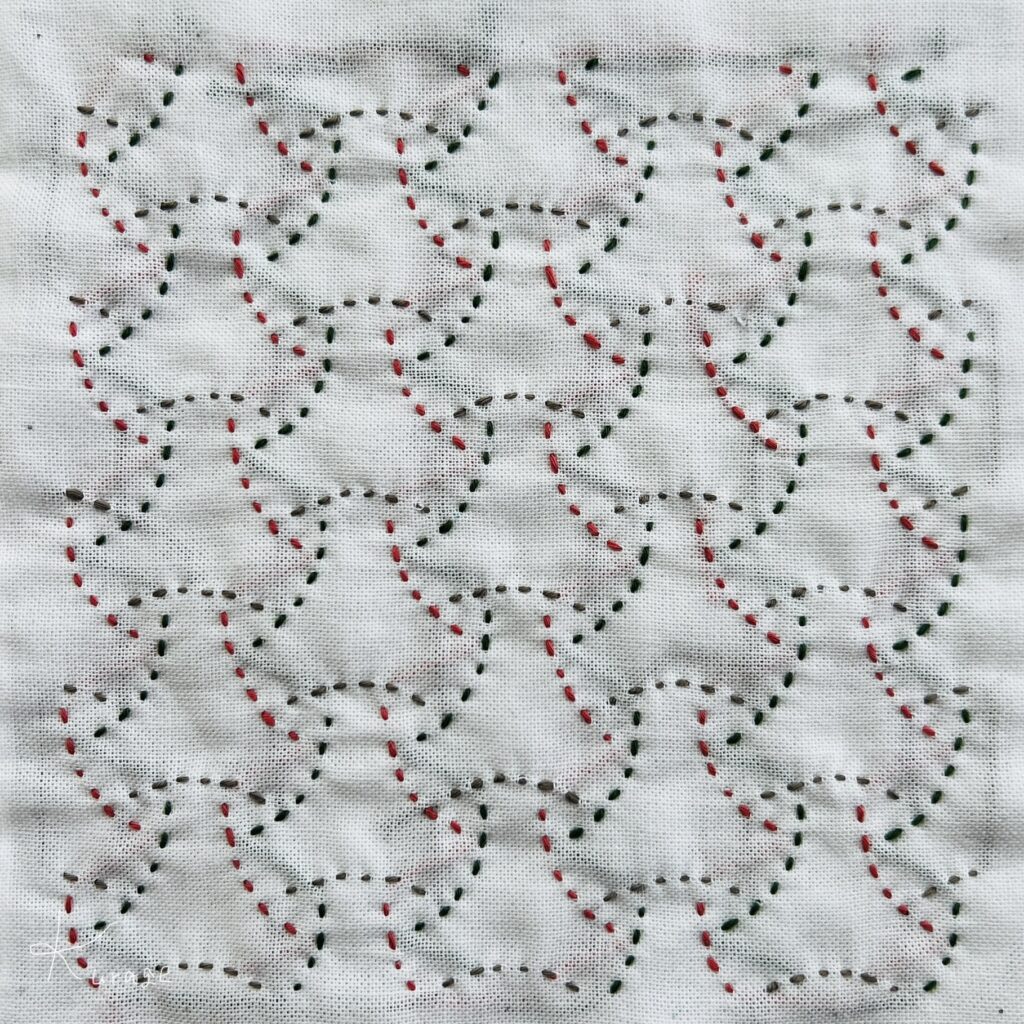 刺し子丸毘沙門のうら側画像