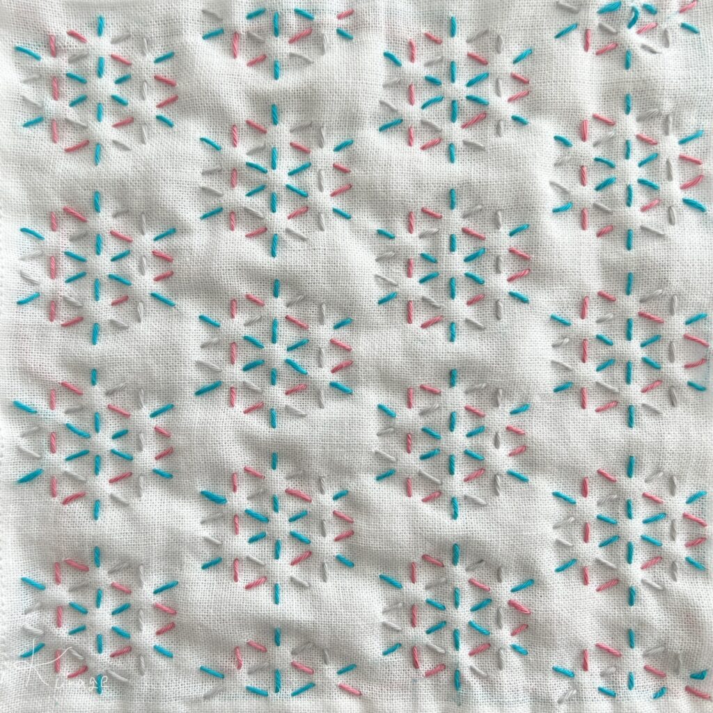 刺し子星つなぎの画像