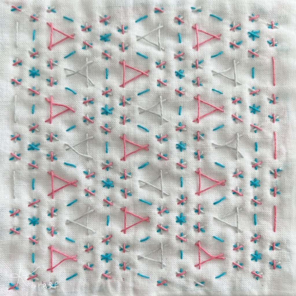 刺し子星つなぎの裏側画像