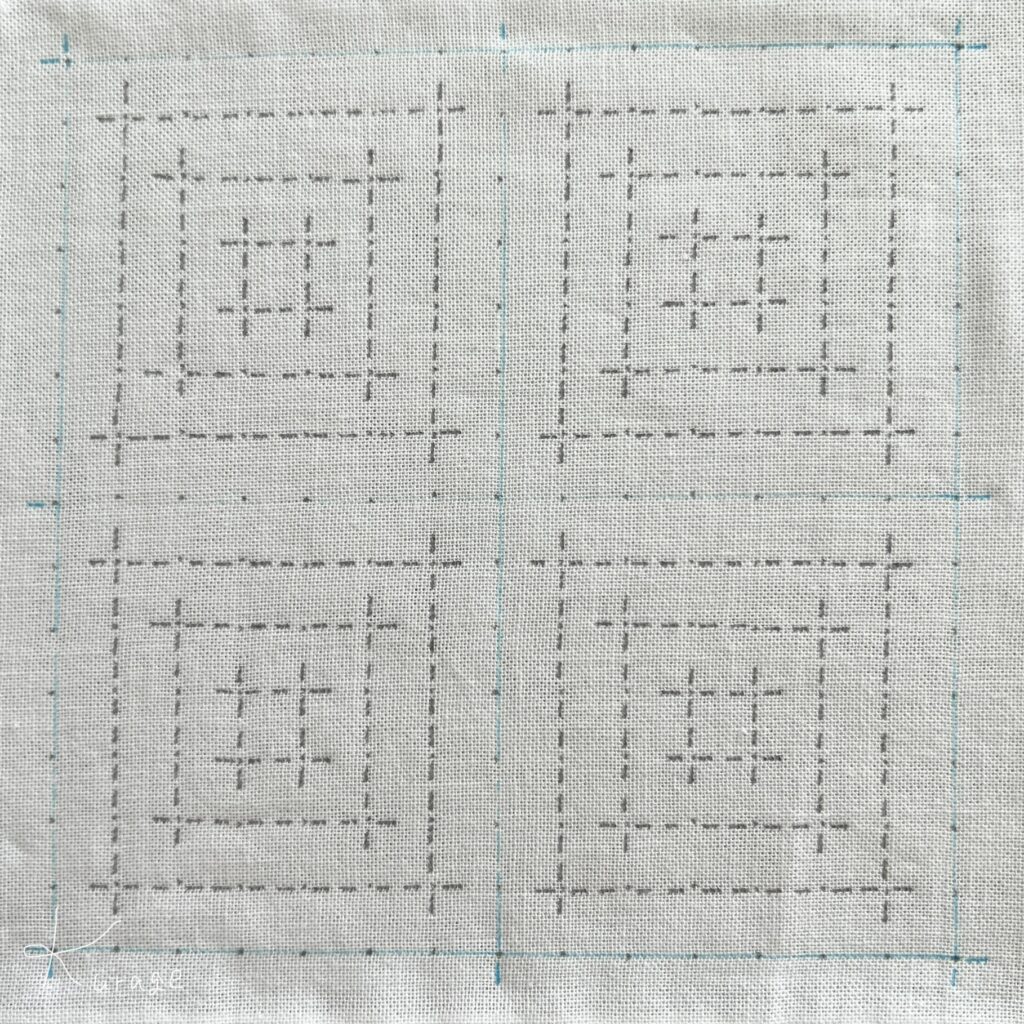 刺し子枡刺しの下描き画像
