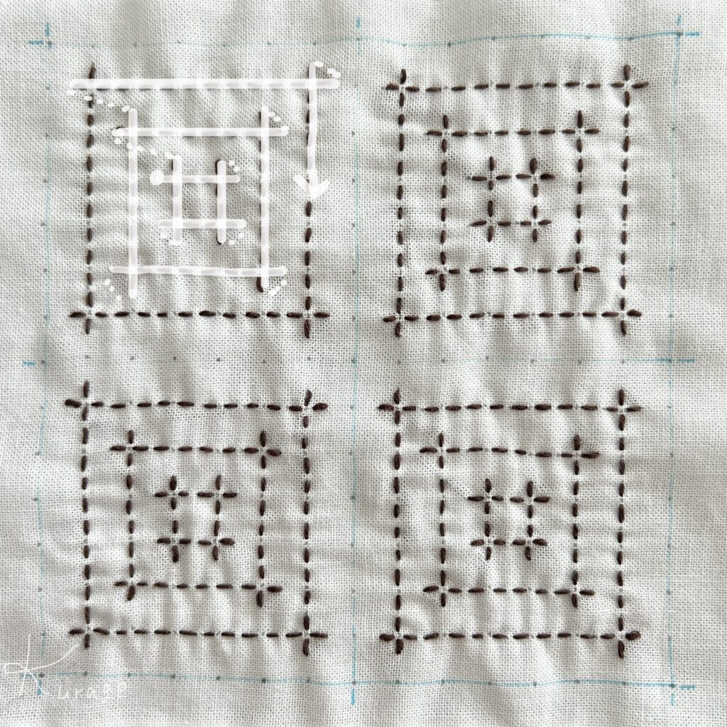 刺し子枡刺しの刺し方画像