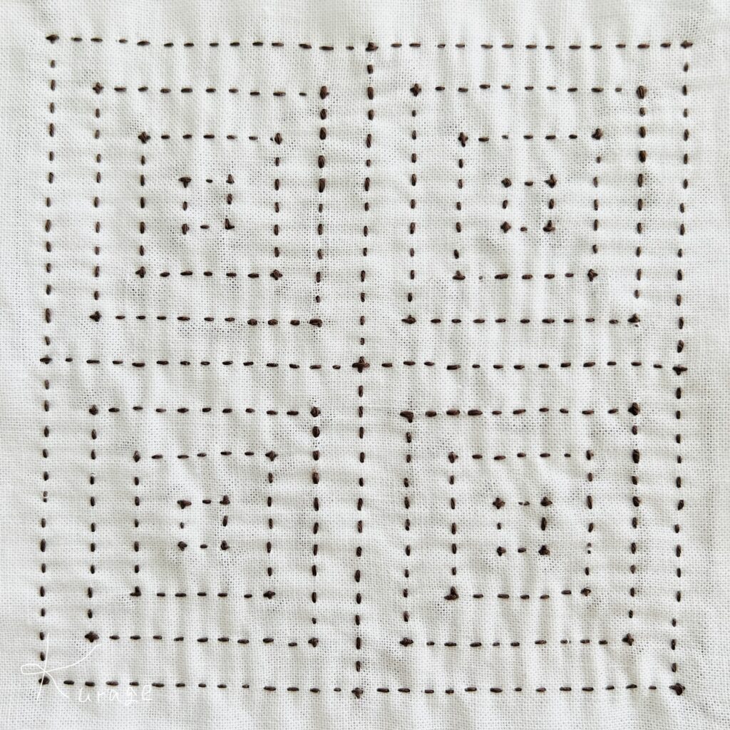 刺し子枡刺しの裏側の画像