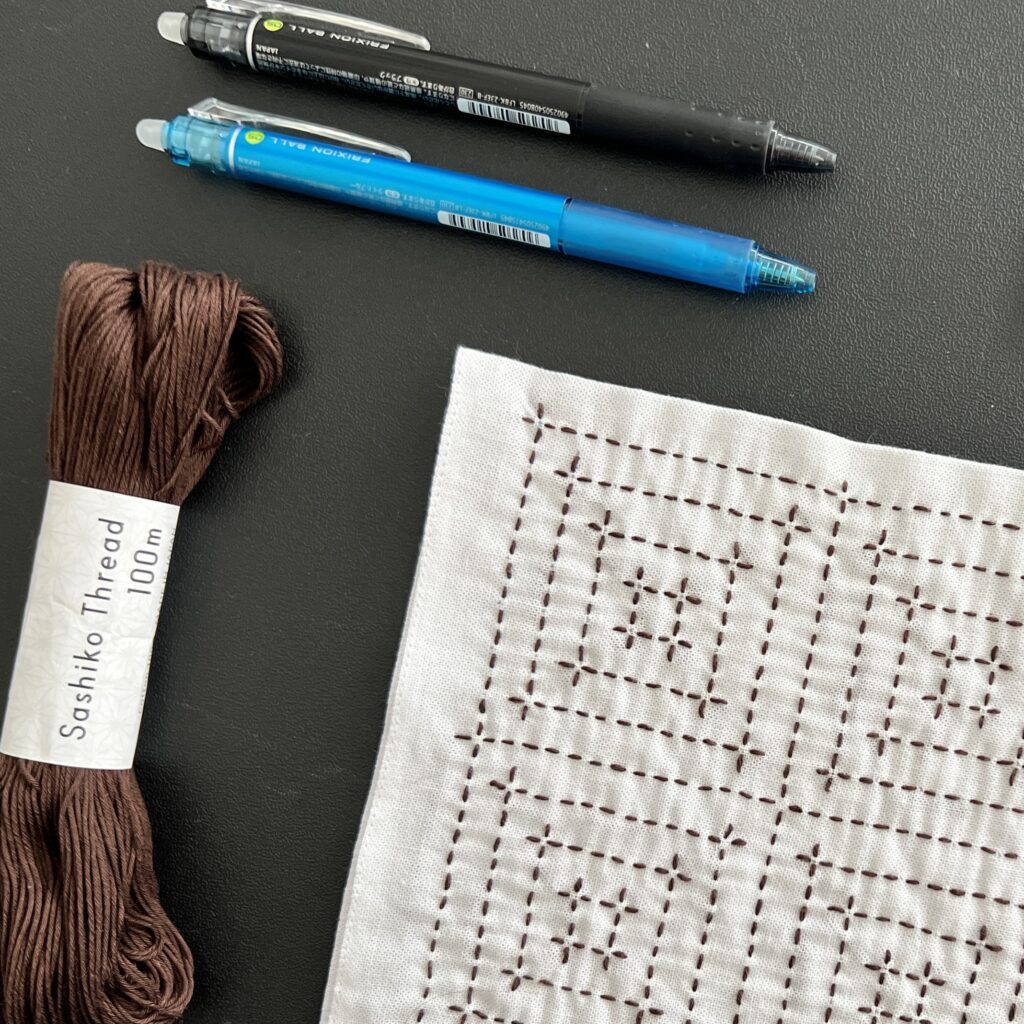 オリムパス刺し子糸と枡刺しの画像