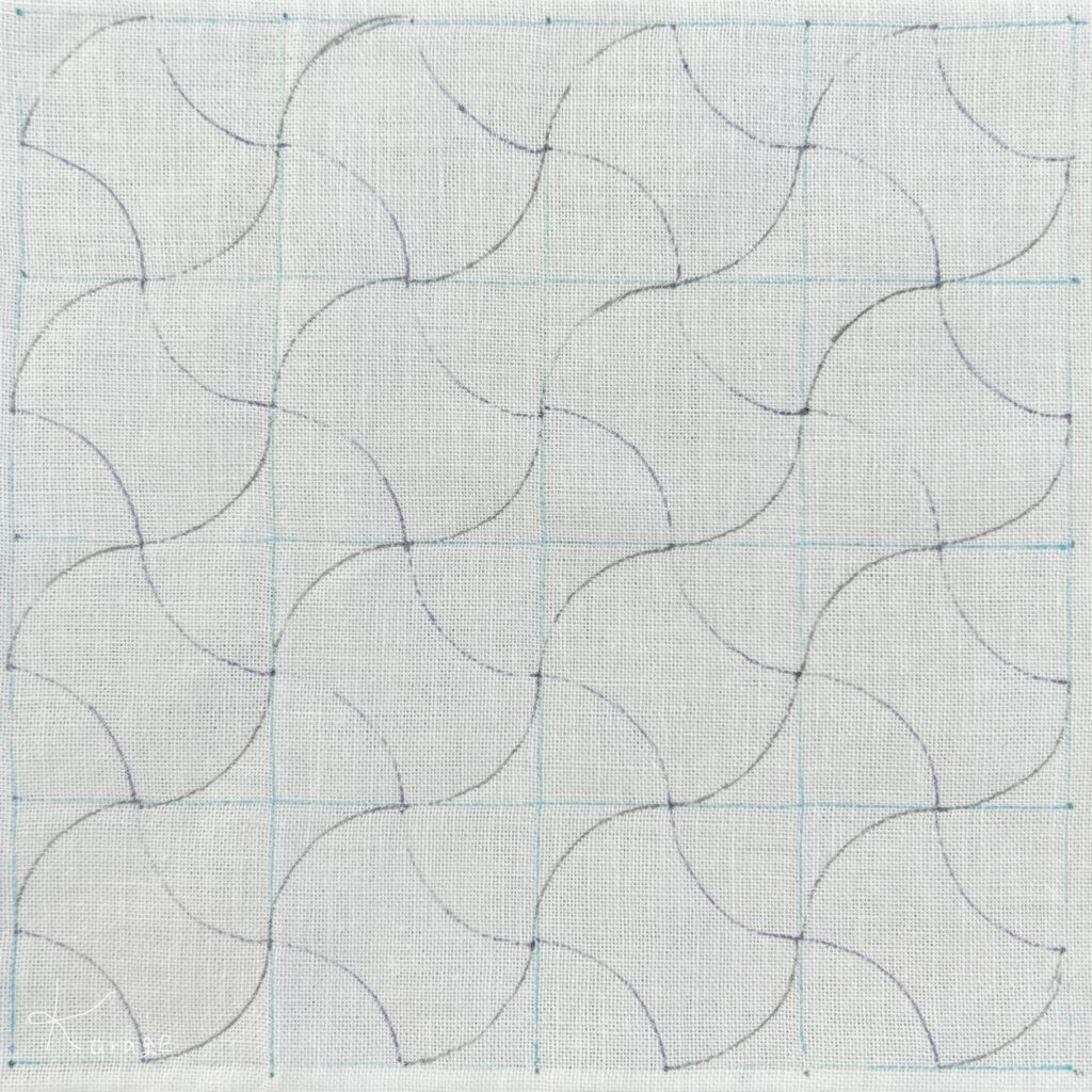 刺し子分銅つなぎの下書き画像