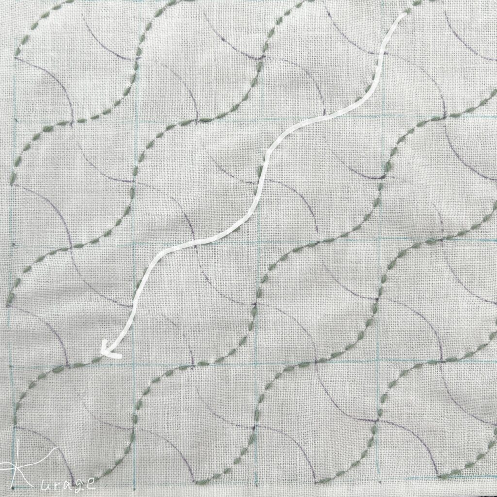 刺し子分銅つなぎの刺し方画像