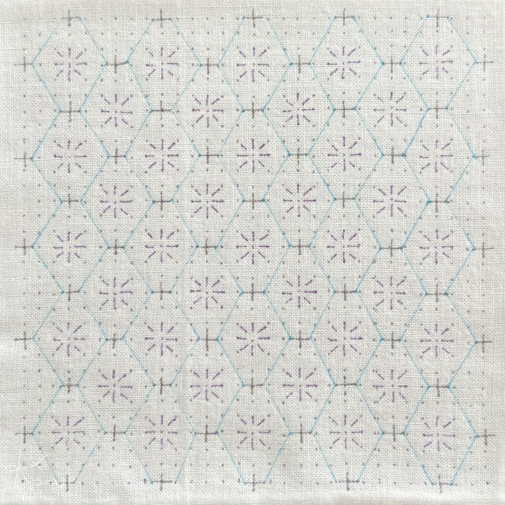 刺し子の米刺しくぐりの描き方画像