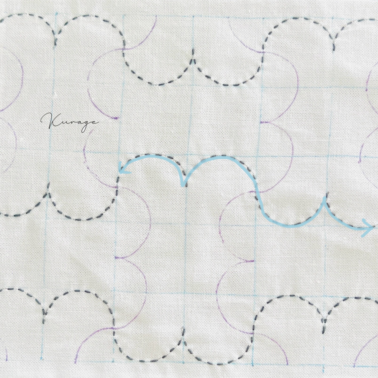 刺し子巴つなぎの刺し方画像