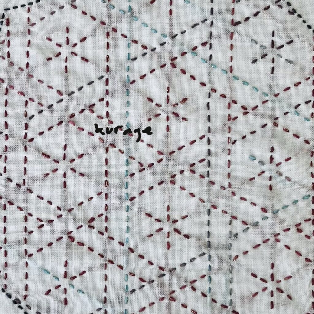 刺し子の籠目花文の画像